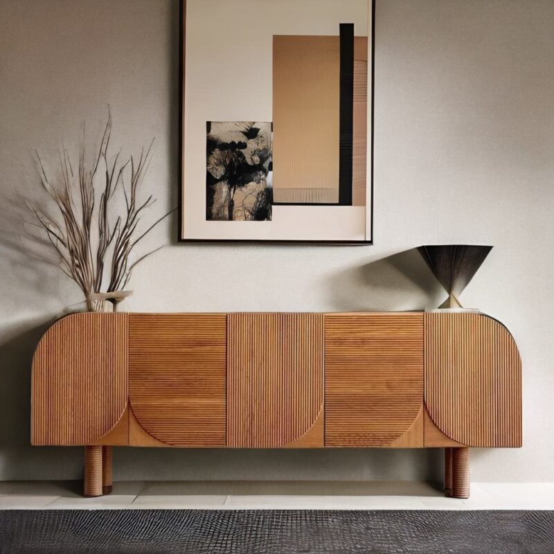 Modern Oak Sideboard With Doors #51