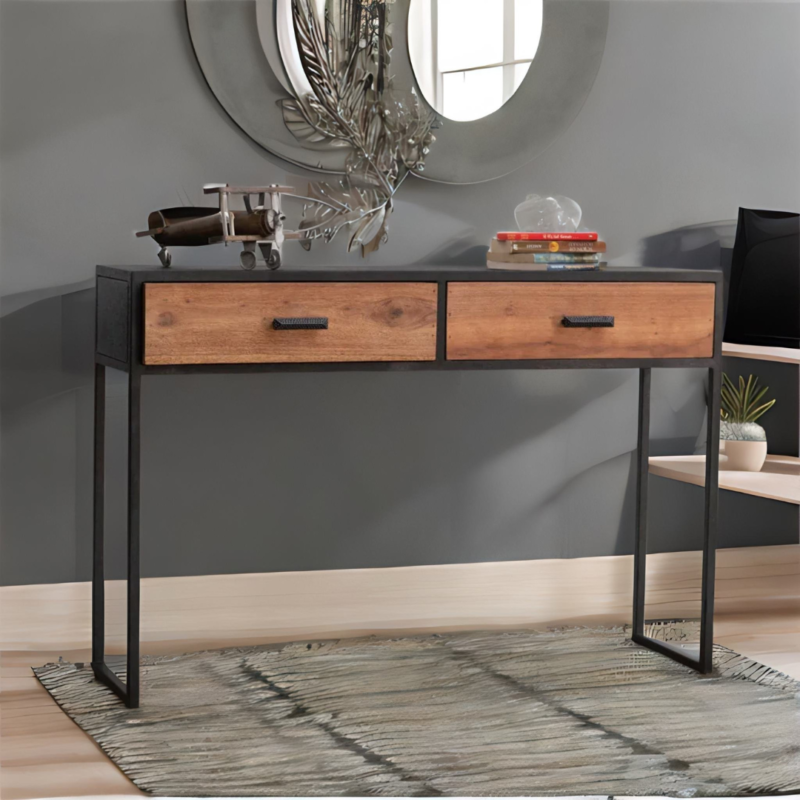 recycled wood console table, wood console table