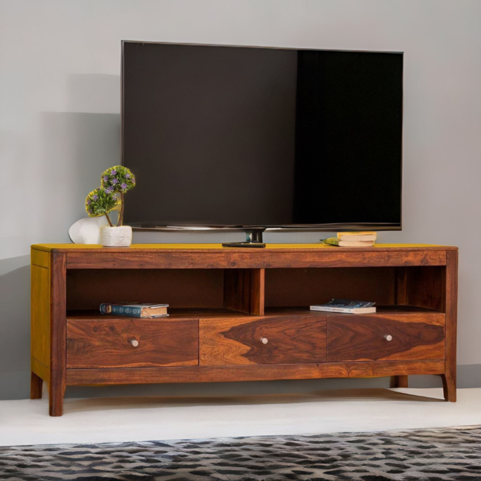 3 drawers cabinet, sheesham wood tv cabinet
