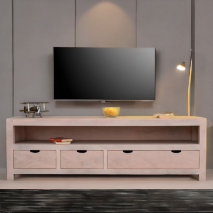 3 drawer tv unit, wood 3 drawer tv unit