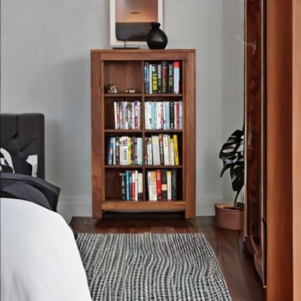 brown bookcase, wooden brown bookcase