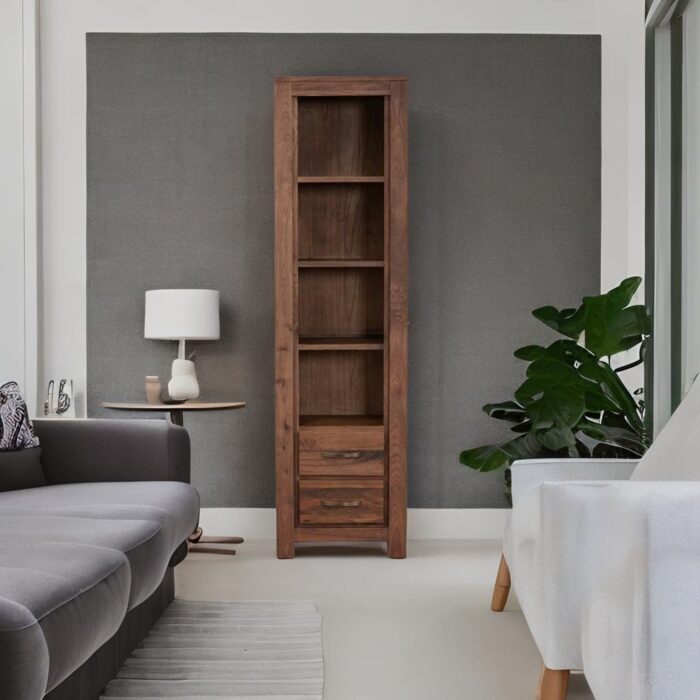 wooden tall bookcase, tall bookcase