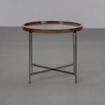 metal end table, round end table