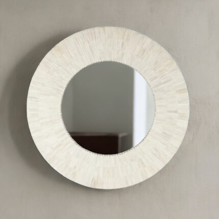 white wall mirror
