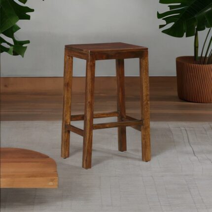 sheesham wood bar stool, wood bar stool
