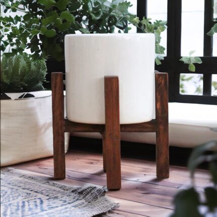 wooden planter stand, wooden plant stand indoor