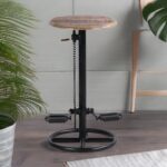 black bar stool, wooden bar stool
