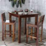 wooden bar table, set of 2 chairs