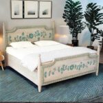 hand painted wooden bed