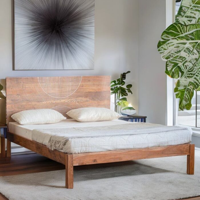 2 seater wooden bed, wooden bedroom bed