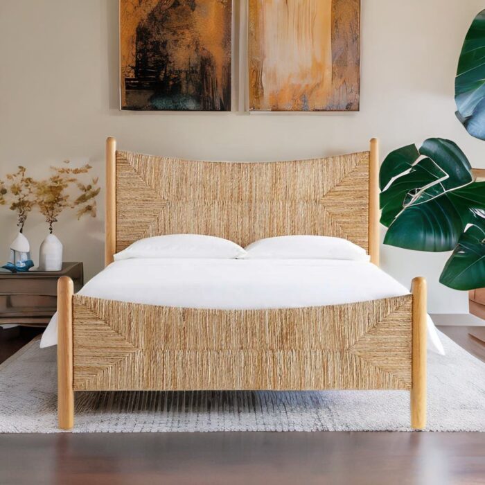 stylish wooden bed design, solid wood bed