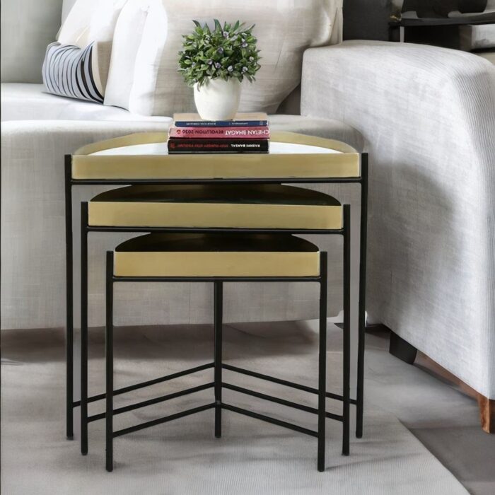 metal side table, set of 3 side table