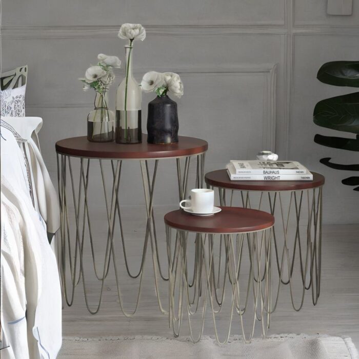 corner table for living room, set of 3 table