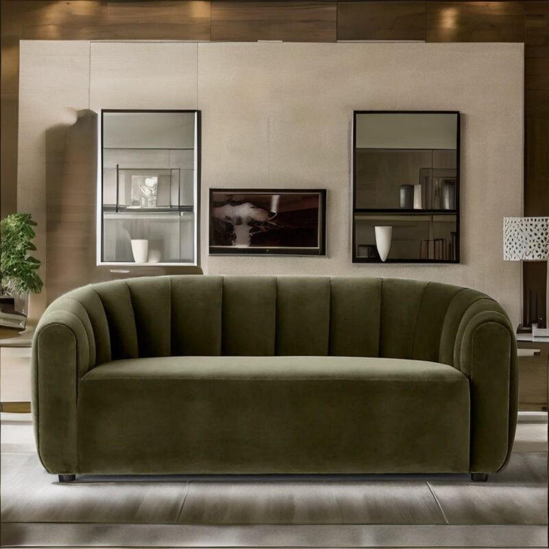 Modern Green Velvet Sofa