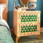 painted cabinet, wooden bedside cabinet