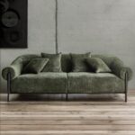 Solid Wood 3 Seater Fabric Sofa