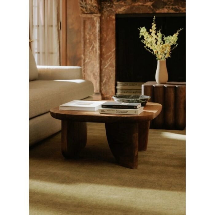 Modern Solid Wood Contemporary Style Coffee Table In Natural - Image 2