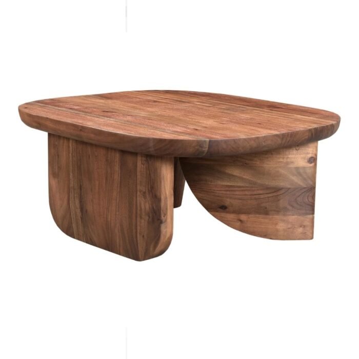 Modern Solid Wood Contemporary Style Coffee Table In Natural - Image 5