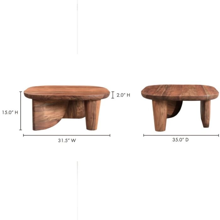 Modern Solid Wood Contemporary Style Coffee Table In Natural - Image 6