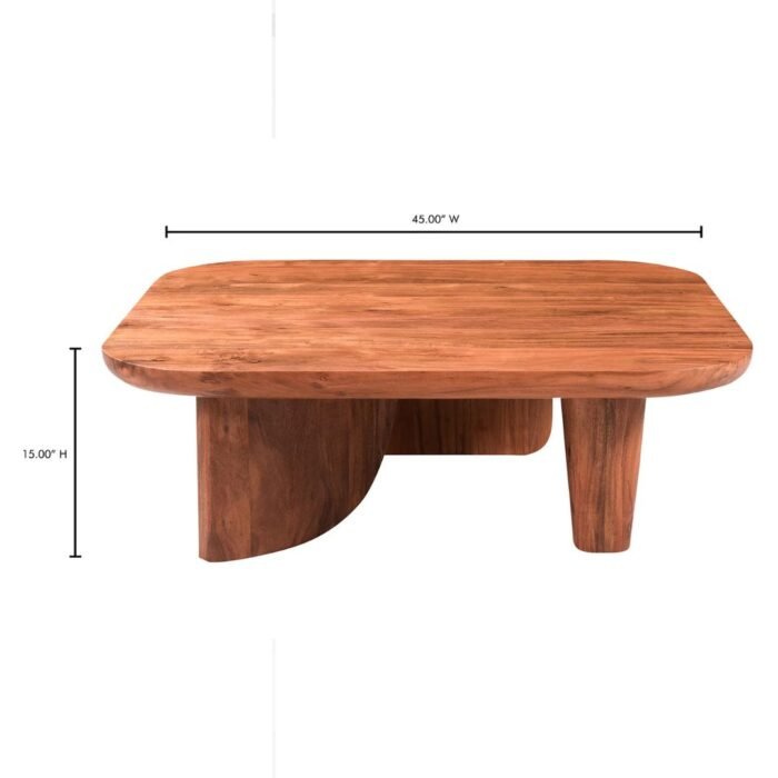 Modern Solid Wood Contemporary Style Coffee Table In Natural - Image 7