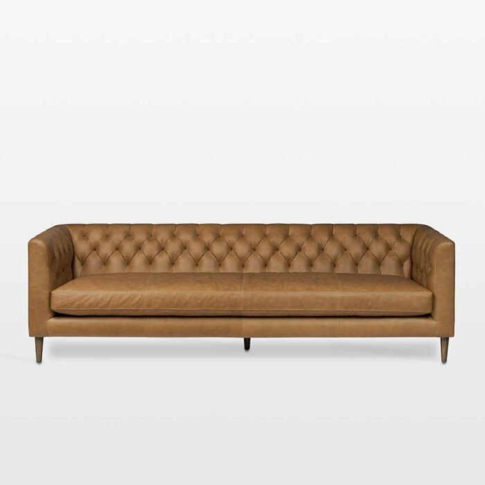 Viola Luxury Chesterfield Leather 4- Seater Sofa - Image 2