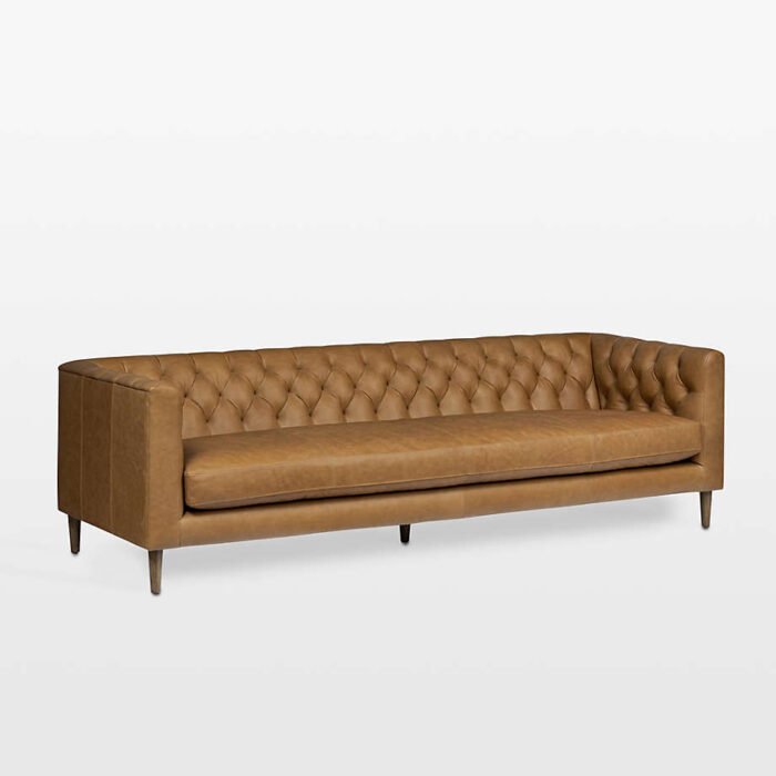 Viola Luxury Chesterfield Leather 4- Seater Sofa - Image 3