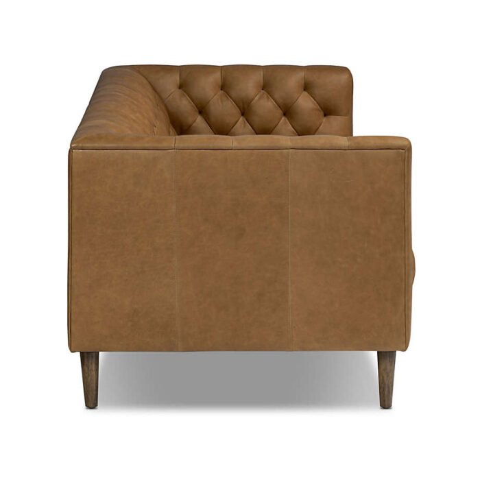 Viola Luxury Chesterfield Leather 4- Seater Sofa - Image 4