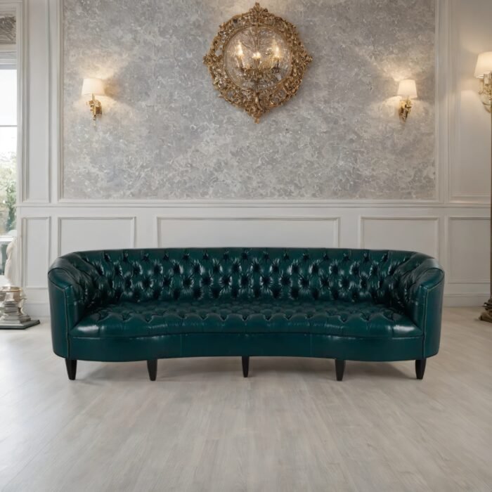 Violet Tufted 4- Seater Leather Sofa - Image 1