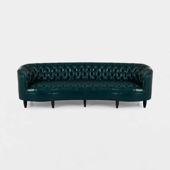 Violet Tufted 4- Seater Leather Sofa - Image 3