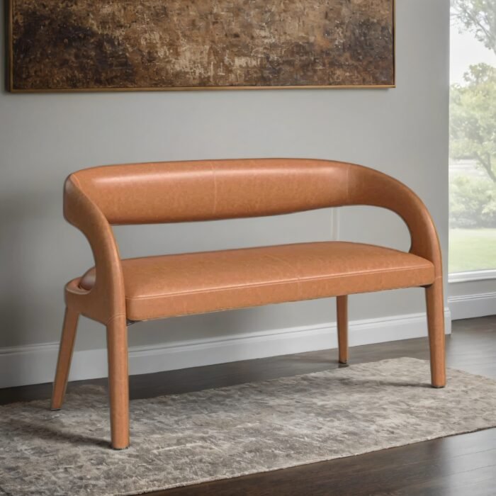 Huston Leather Upholstered Dining Bench - Image 2
