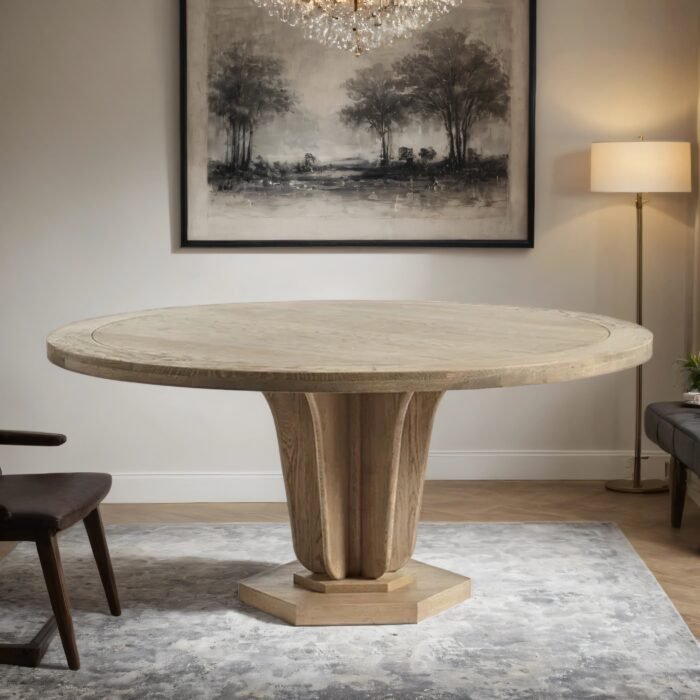 Zeitlos Solid Wood 6 Seater  Round Dining Table - Image 1