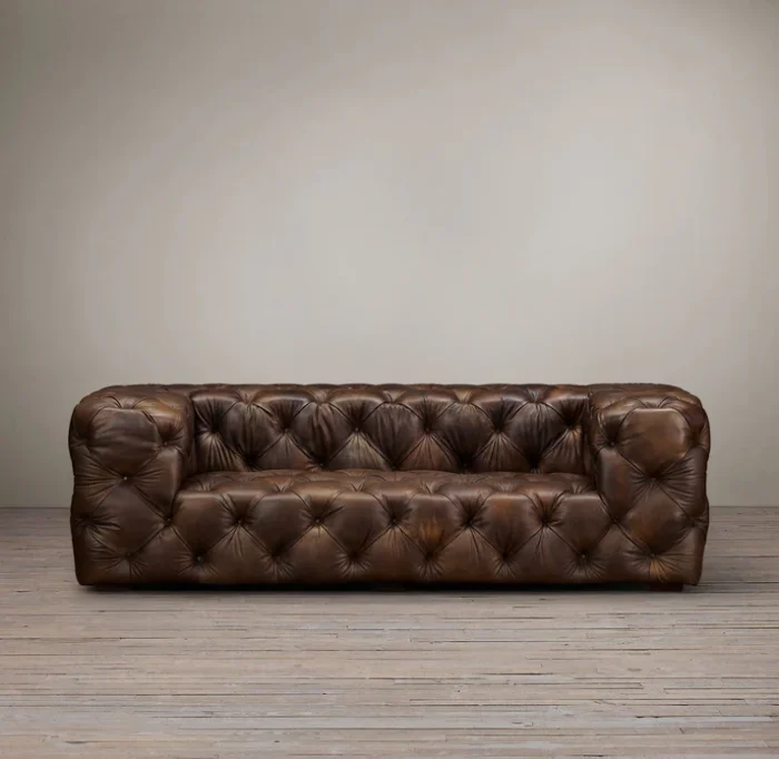 Lidah Chesterfield 3- Seater Leather Sofa - Image 6