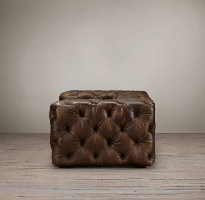 Lidah Chesterfield 3- Seater Leather Sofa - Image 3
