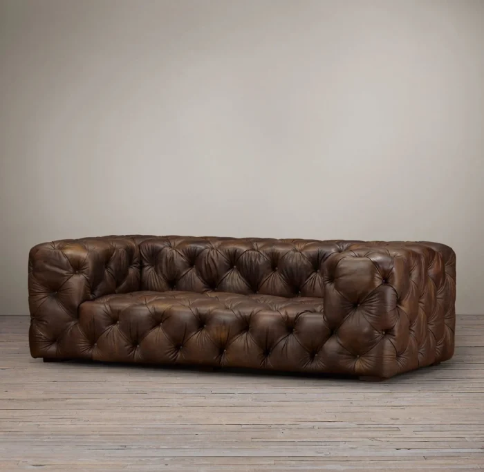 Lidah Chesterfield 3- Seater Leather Sofa - Image 2