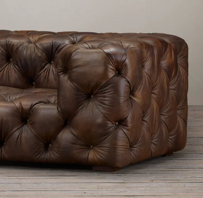 Lidah Chesterfield 3- Seater Leather Sofa - Image 5